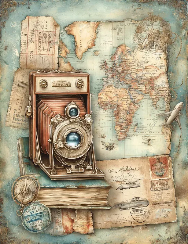 Vintage Travel Junk Journal Ephemera Sets