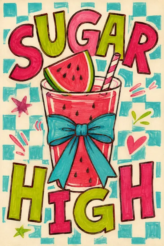 Retro Preppy Marker Doodle Posters
