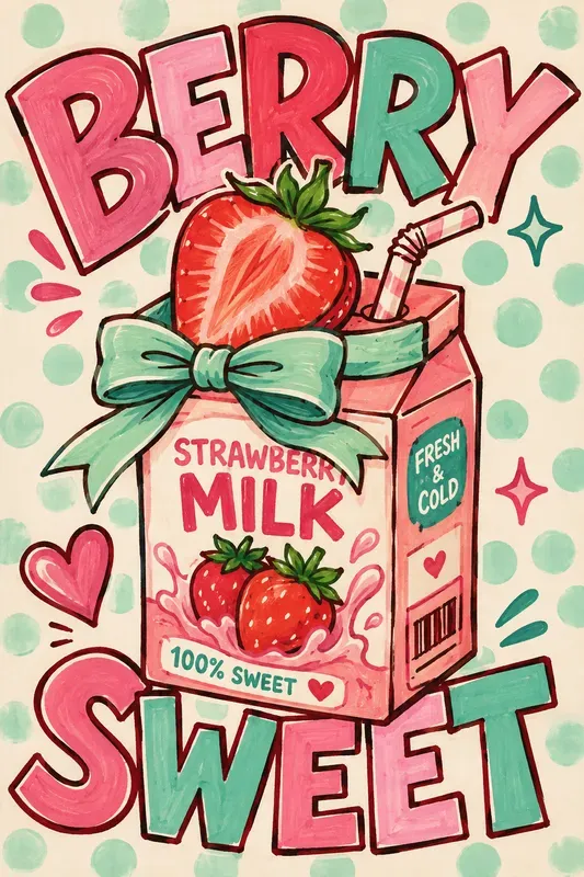 Retro Preppy Marker Doodle Posters