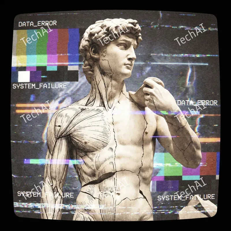 Glitch Core Greek Anatomical Art