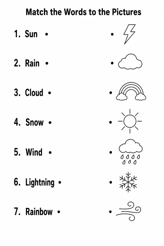 Word Matching Worksheet Generator