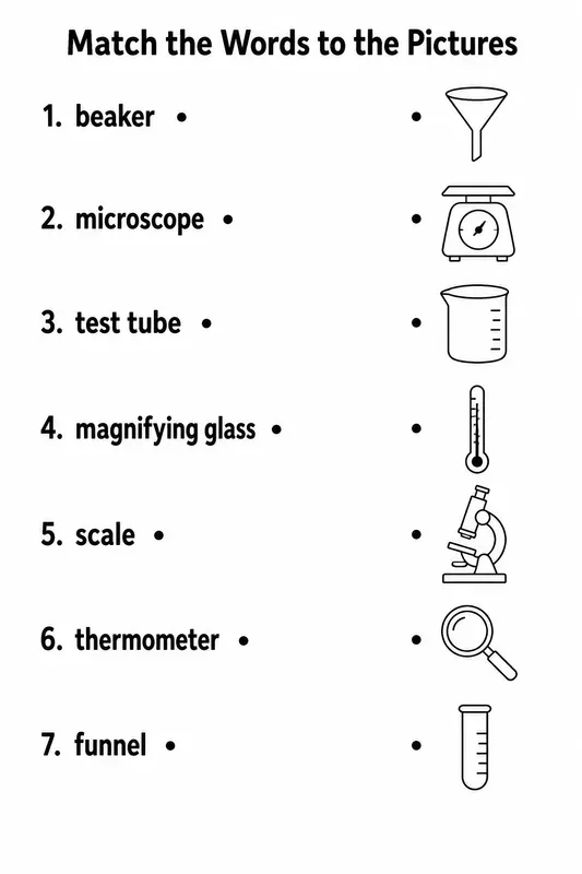 Word Matching Worksheet Generator