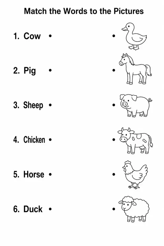 Word Matching Worksheet Generator