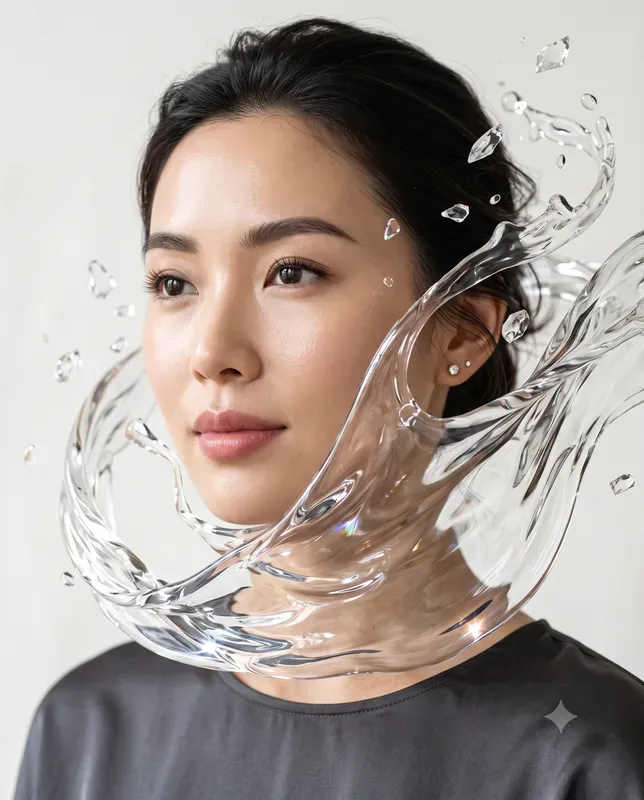 Liquid Glass Emotion Portrait Ads