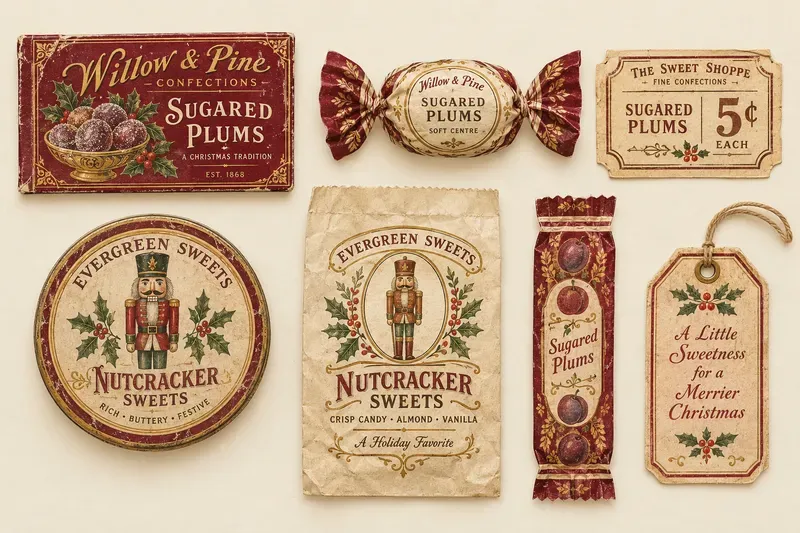 Vintage Christmas Candy Wrapper Ephemera