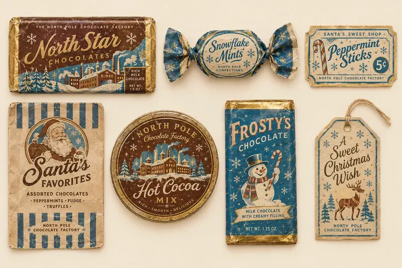 Vintage Christmas Candy Wrapper Ephemera