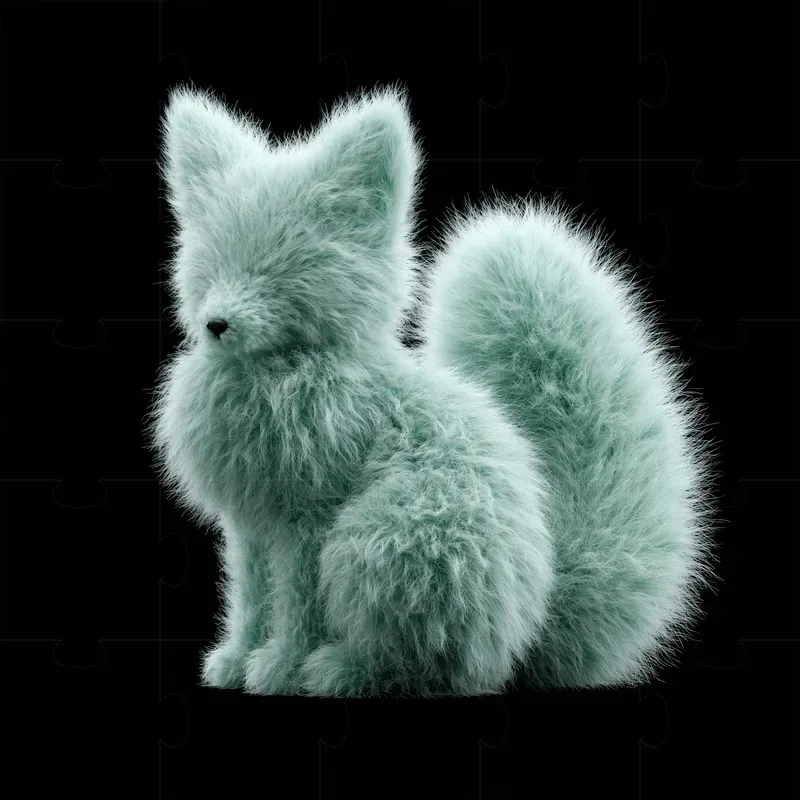 Pastel Mint Furry 3D Objects