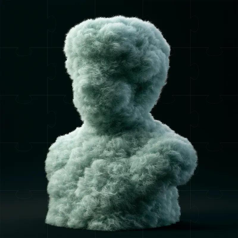 Pastel Mint Furry 3D Objects