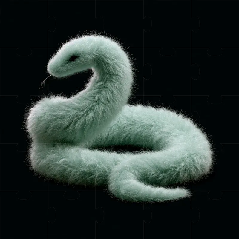 Pastel Mint Furry 3D Objects