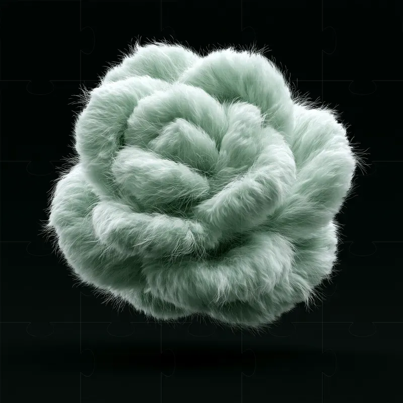 Pastel Mint Furry 3D Objects