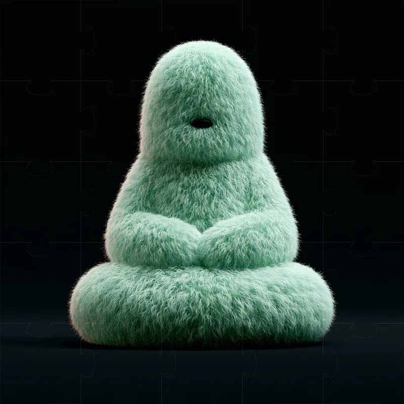 Pastel Mint Furry 3D Objects