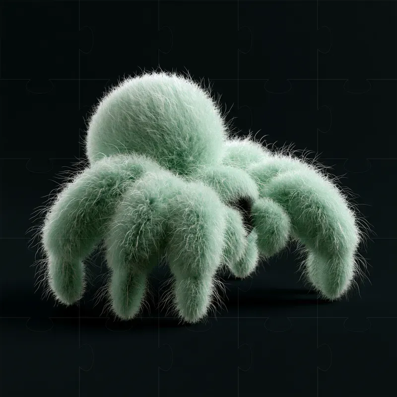 Pastel Mint Furry 3D Objects