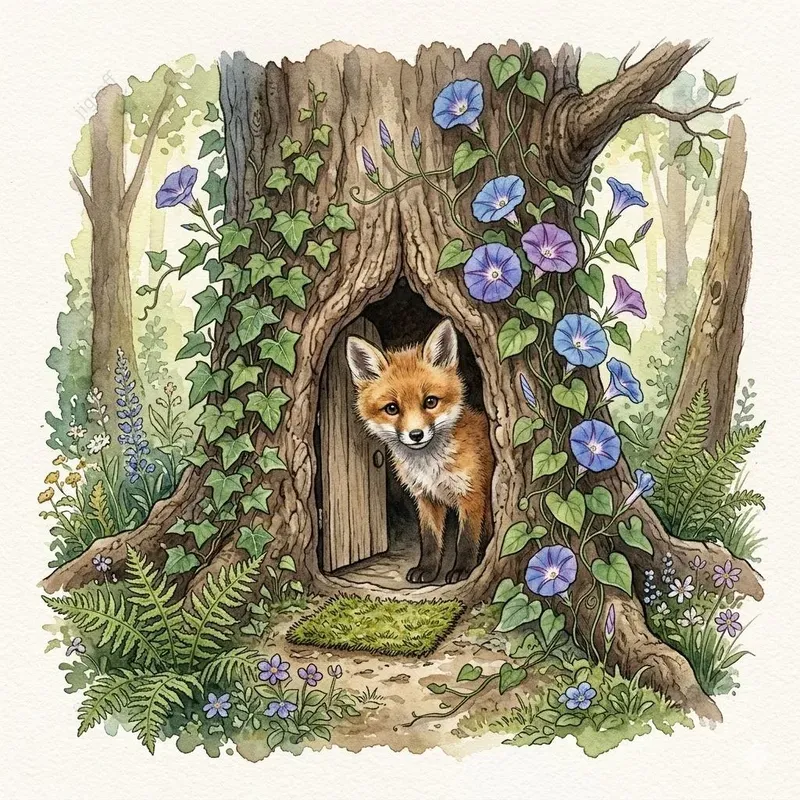 Woodland Fox Fairy Tale Watercolors