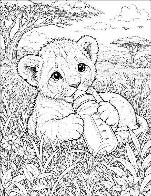 Whimsical Animal Coloring Book Pages