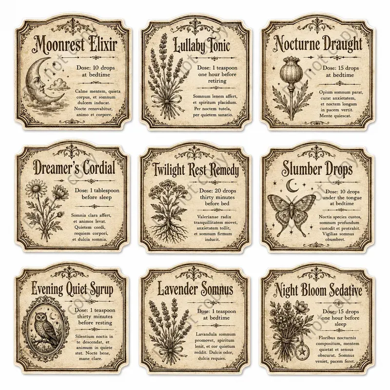 Vintage Apothecary Label Sets