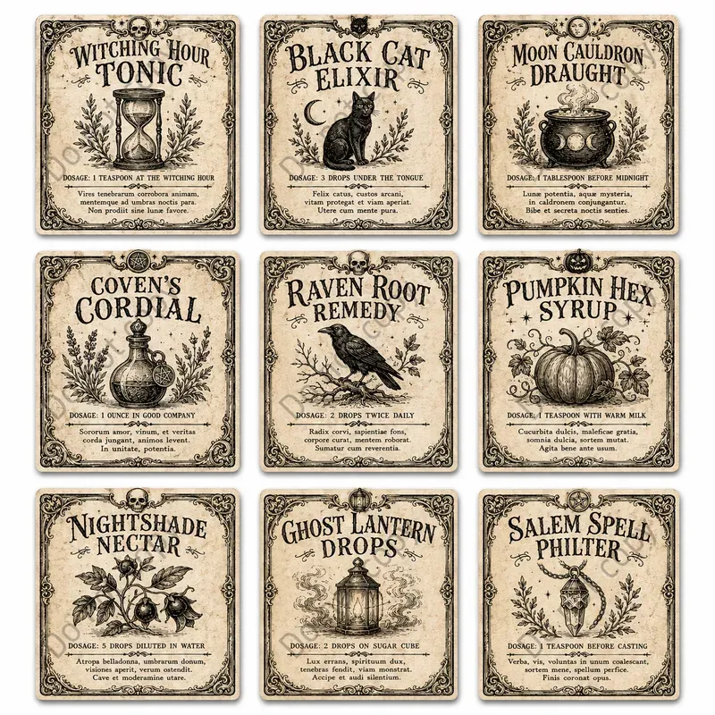 Vintage Apothecary Label Sets
