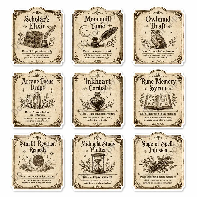 Vintage Apothecary Label Sets