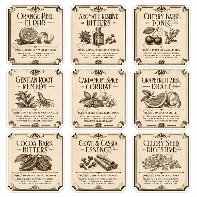 Vintage Apothecary Label Sets