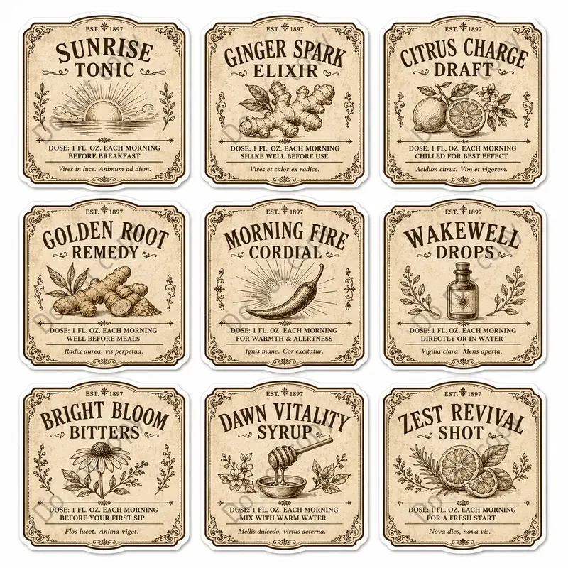 Vintage Apothecary Label Sets