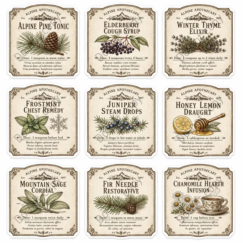 Vintage Apothecary Label Sets