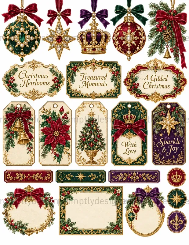 Christmas Palace Ephemera Sheets