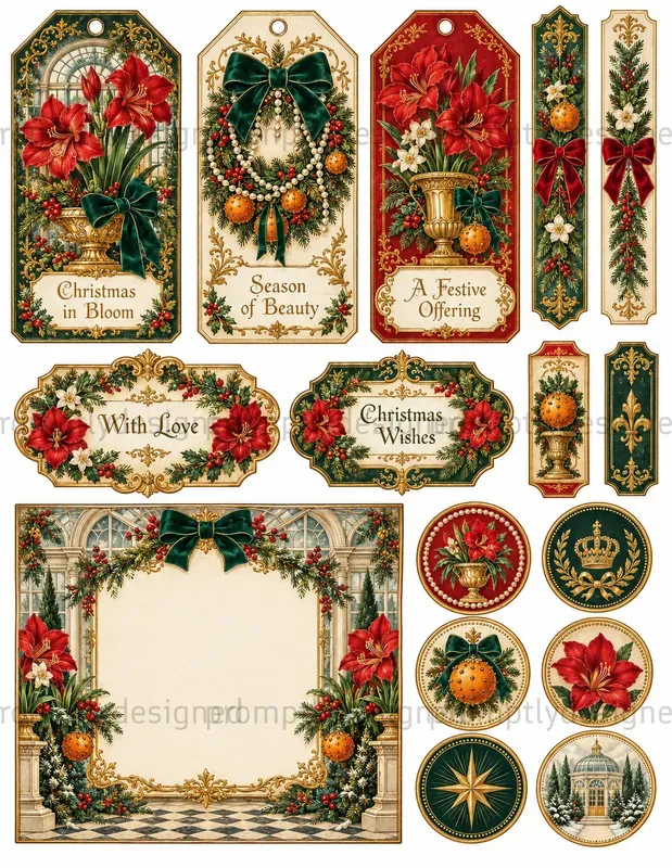 Christmas Palace Ephemera Sheets