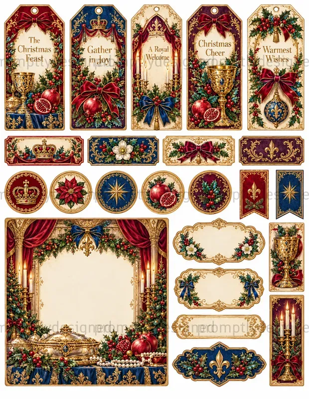 Christmas Palace Ephemera Sheets