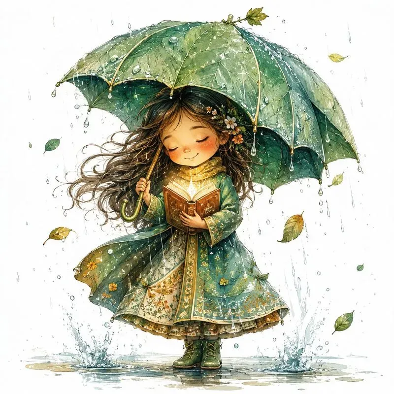 Whimsical Storybook Rain Characters