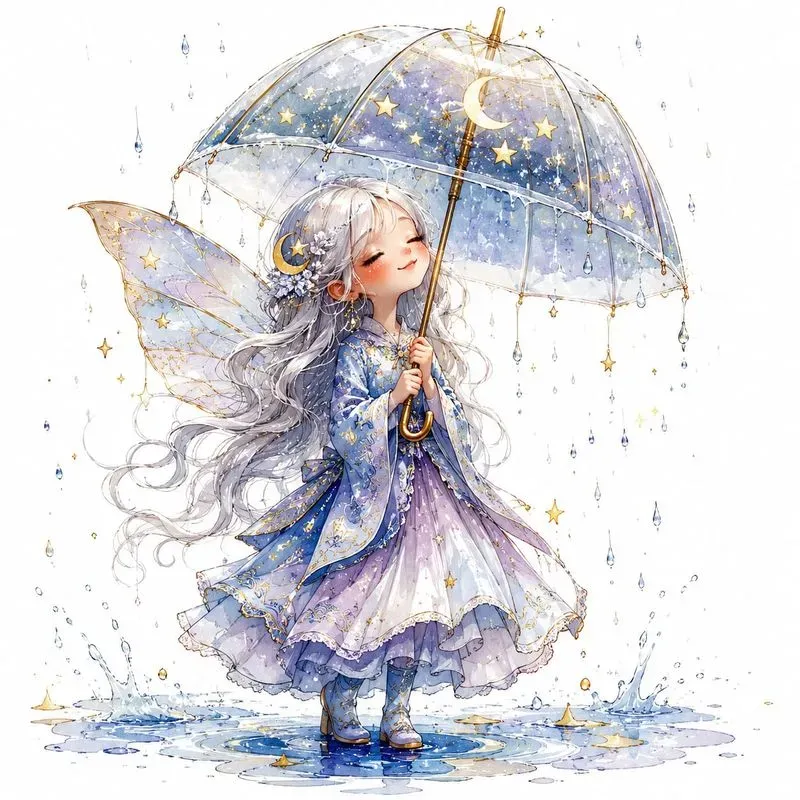 Whimsical Storybook Rain Characters