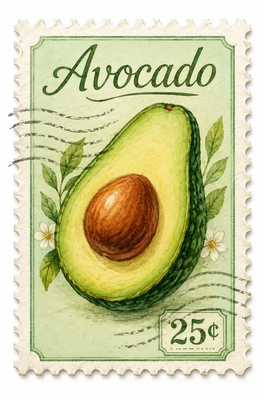 Vintage Watercolor Postage Stamps