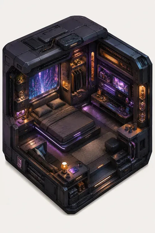 Isometric Scifi Cutaway Worlds