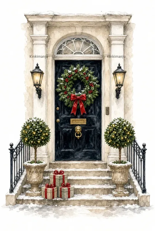 London Christmas Door Clip Art 100 Packs