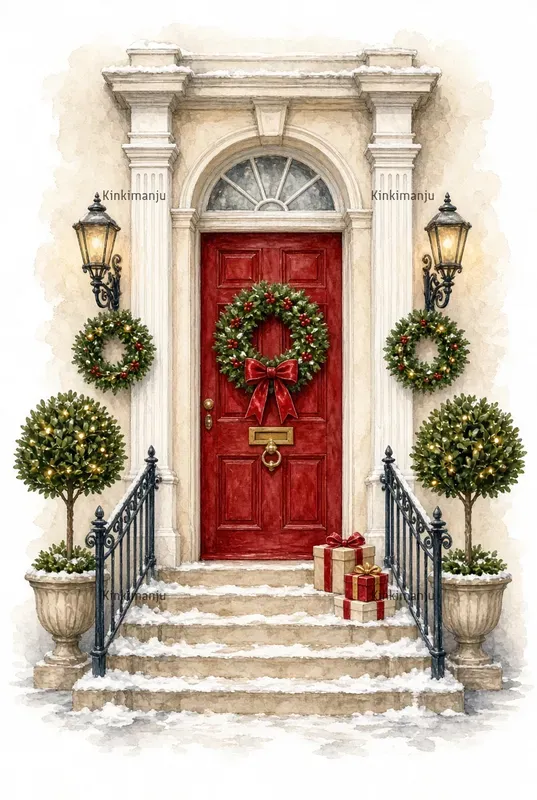 London Christmas Door Clip Art 100 Packs