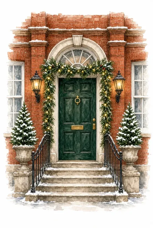 London Christmas Door Clip Art 100 Packs