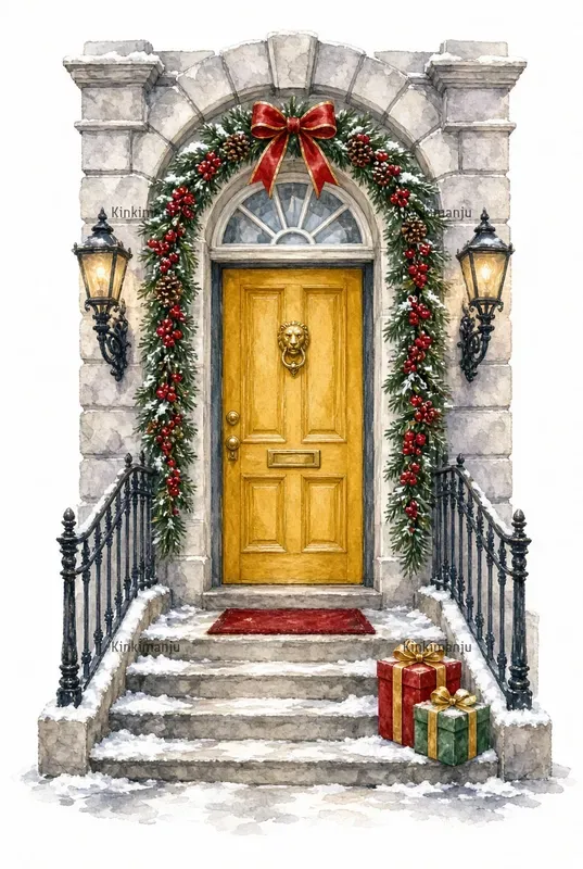 London Christmas Door Clip Art 100 Packs