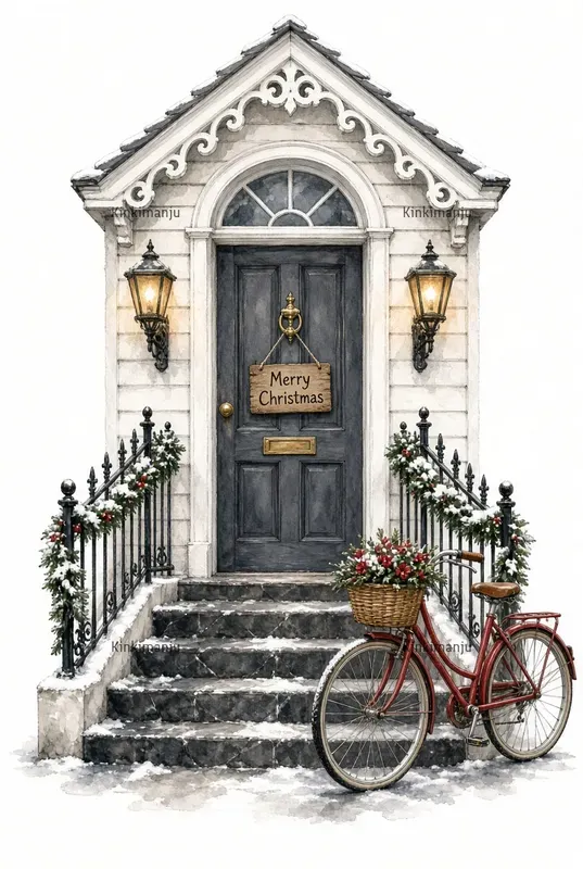 London Christmas Door Clip Art 100 Packs