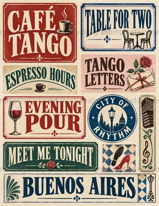 Tango Typography Sheets