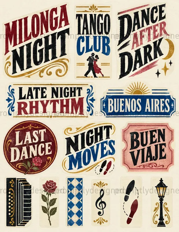 Tango Typography Sheets