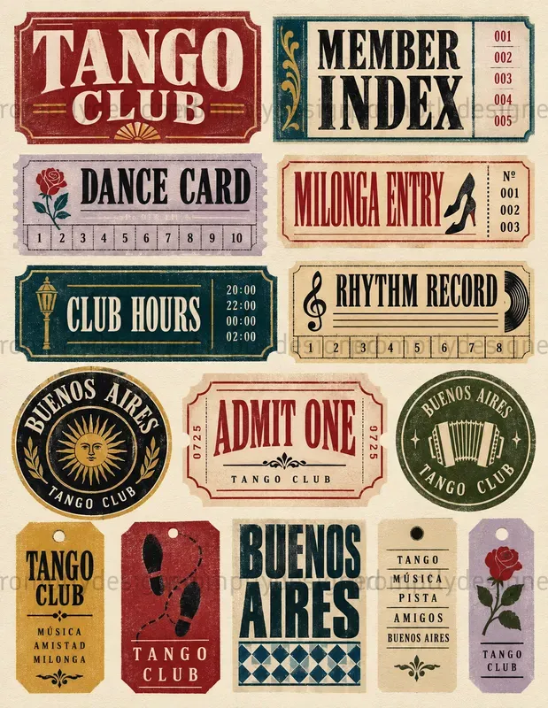 Tango Typography Sheets