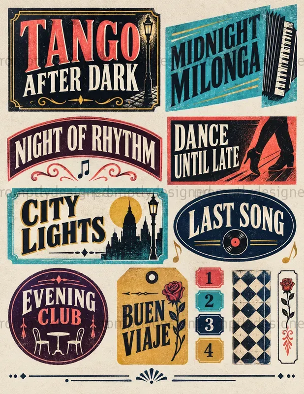 Tango Typography Sheets