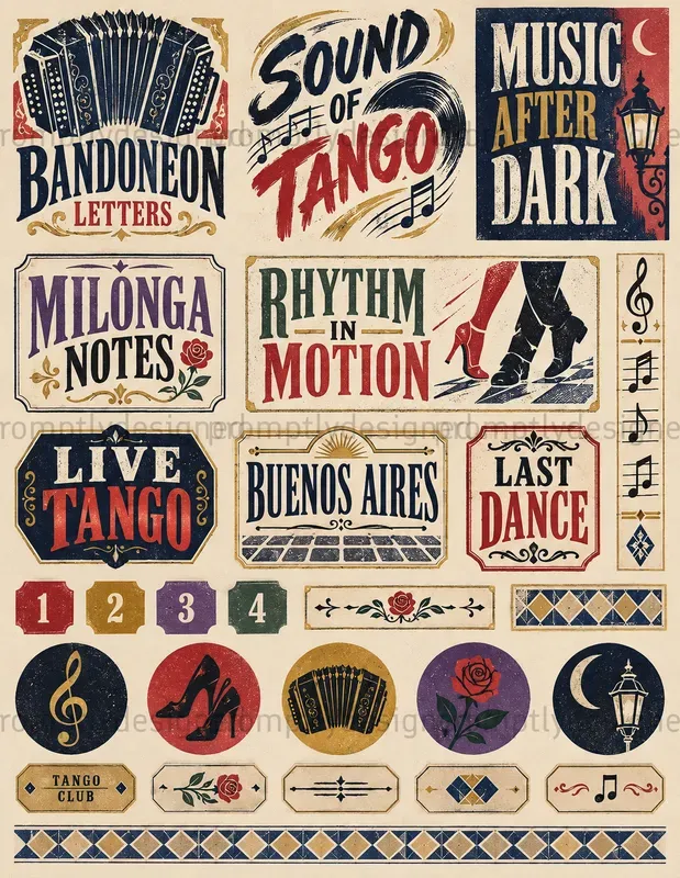 Tango Typography Sheets