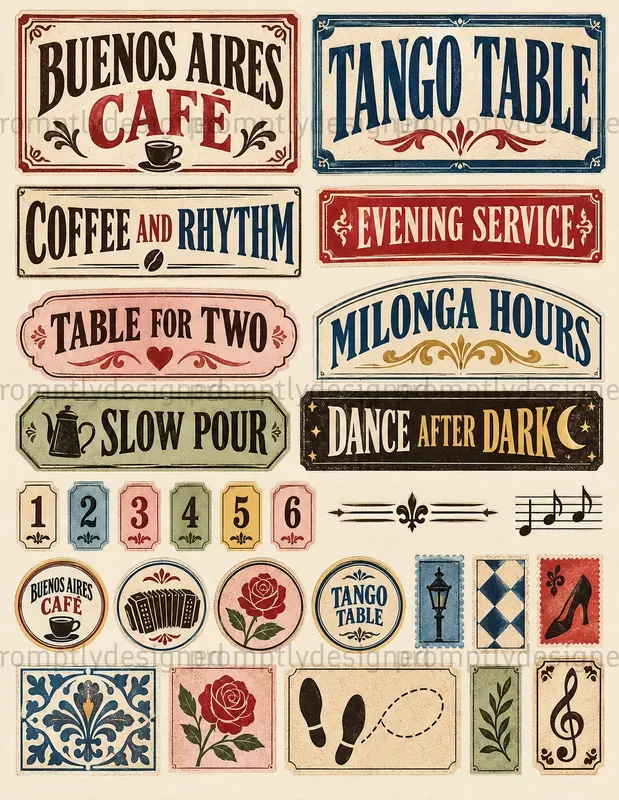 Tango Typography Sheets
