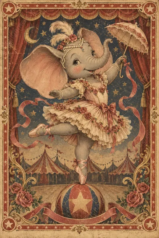 Vintage Circus Character Posters