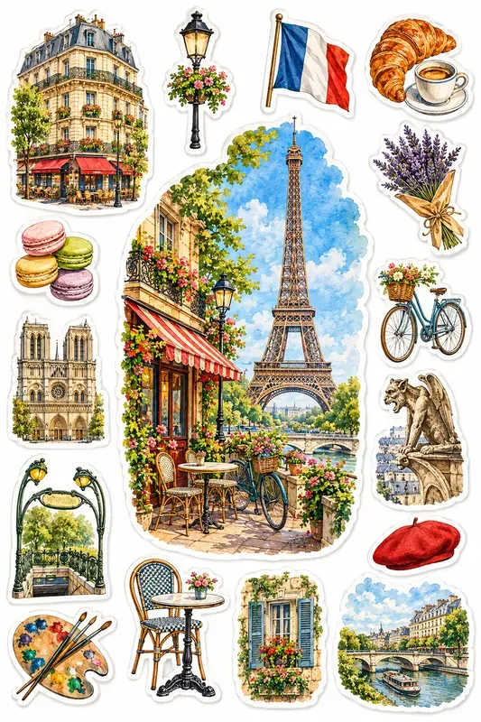 World Landmark Sticker Sheets