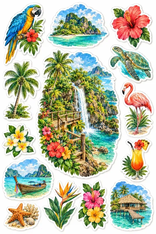 World Landmark Sticker Sheets