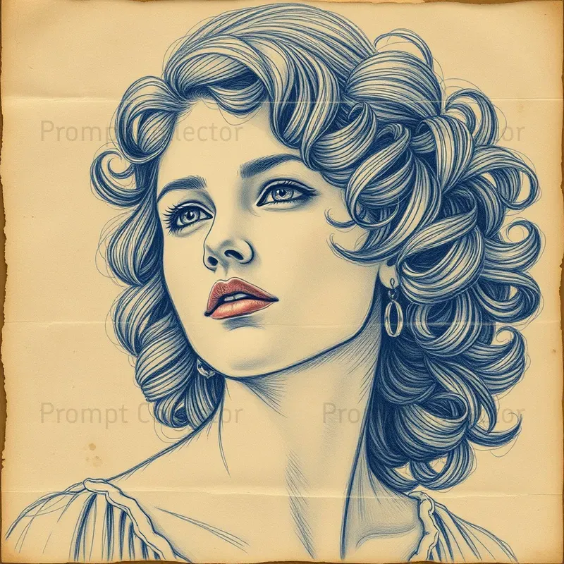 Vintage Style Pencil Sketch Drawings A
