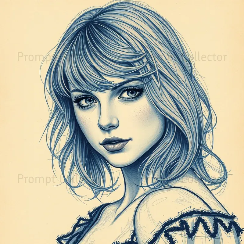 Vintage Style Pencil Sketch Drawings A