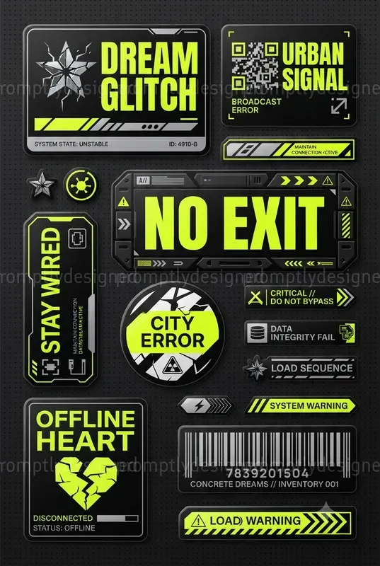Futuristic Sticker Sheets