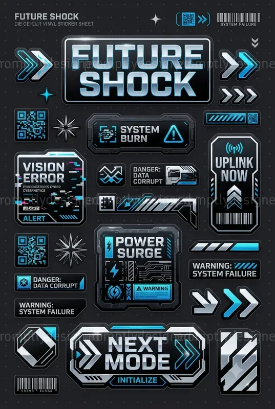 Futuristic Sticker Sheets