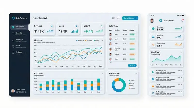 Modern Web UI Mockups 2 Screens Kits